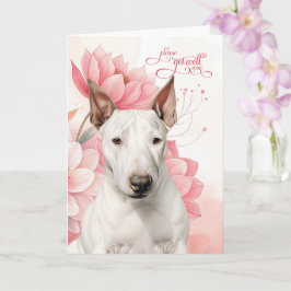 Bull Terrier Soft Pink Botanical Blooms Get Well Kaart