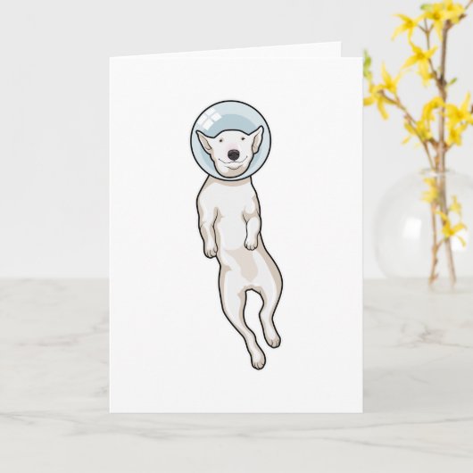 Bull Terrier Space Kaart (Gele Bloem)