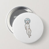 Bull Terrier Space Ronde Button 7,6 Cm (Voorkant /achterkant)