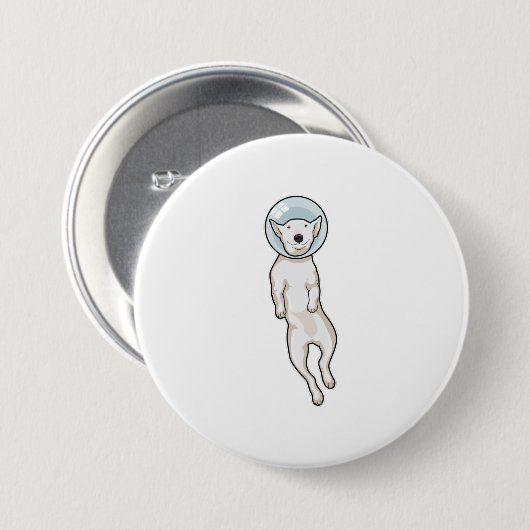 Bull Terrier Space Ronde Button 7,6 Cm (Voorkant /achterkant)