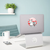 Bull Terrier Sticker (Laptop op bureau)