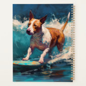 Bull Terrier Strand Surfen Schilderij Planner (Achterkant)