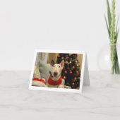 Bull Terrier Strikdas Kerstboom Vouwkaart Kaart (Voorkant)