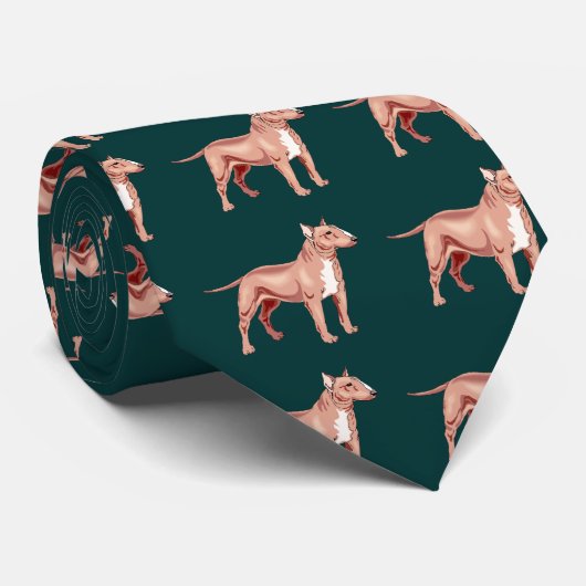 Bull Terrier Stropdas (Opgerold)