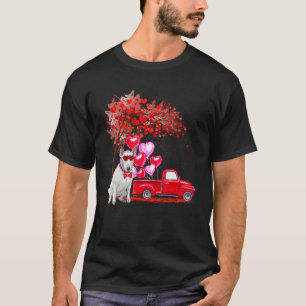 Bull Terrier Sunbril Hearts Tree Pickup Truck D T-shirt
