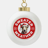 Bull Terrier Sweater Weer Keramische Bal Ornament (Voorkant)