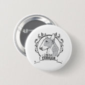 Bull Terrier T-shirt Ronde Button 5,7 Cm (Voorkant /achterkant)