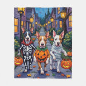 Bull Terrier Trick-or-Treating Halloween kostuums Fleece Deken (Voorkant)