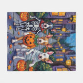 Bull Terrier Trick-or-Treating Halloween kostuums Fleece Deken (Voorkant (Horizontaal))