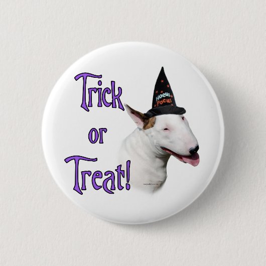 Bull Terrier Trick Ronde Button 5,7 Cm (Voorkant)