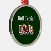 Bull Terrier Vader Metalen Ornament (Rechts)