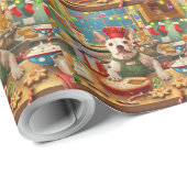 Bull Terrier Vakantie Bakken: Feestelijke Kerst Cadeaupapier (Rol Hoek)