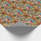 Bull Terrier Vakantie Bakken: Feestelijke Kerst Cadeaupapier (Hoek)