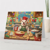 Bull Terrier Vakantie Bakken: Feestelijke Kerst Kaart (Voorkant)