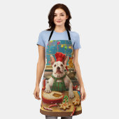 Bull Terrier Vakantie Bakken: Feestelijke Kerst Schort (Gedragen)