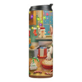 Bull Terrier Vakantie Bakken: Feestelijke Kerst Thermosbeker (Gedraaid links)