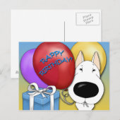 Bull Terrier Verjaardag Briefkaart (Voorkant / Achterkant)