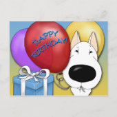 Bull Terrier Verjaardag Briefkaart (Voorkant)