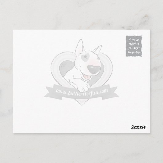 Bull Terrier vermist een dierbare persoon Briefkaart (Achterkant)