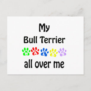 Bull Terrier Wandelingen Ontwerp Briefkaart