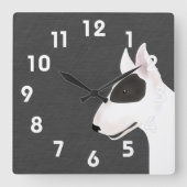 Bull Terrier wandklok (Voorkant)