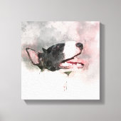 Bull Terrier waterverf schildercanvas Canvas Afdruk (Voorkant)