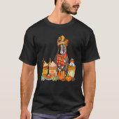 Bull Terrier Wearing Pet with Cups Herfst Pum T-shirt (Voorkant)