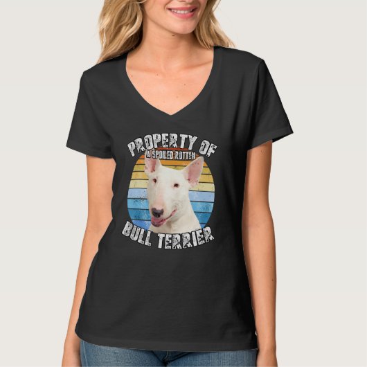 Bull Terrier White Retro Property Of T-shirt (Voorkant)