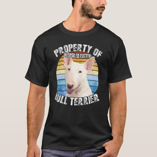 Bull Terrier White Retro Property Of T-shirt (Voorkant)