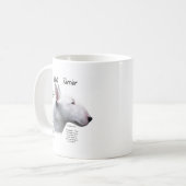 Bull Terrier (wht) Geschiedenisontwerp Koffiemok (Voorkant links)