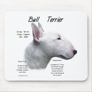 Bull Terrier (wht) Geschiedenisontwerp Muismat