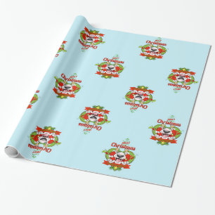 Bull Terrier Wrapping Paper "Merry Kerstmis" Cadeaupapier