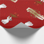 Bull Terrier Wrapping Paper "Merry Kerstmis" Cadeaupapier (Hoek)