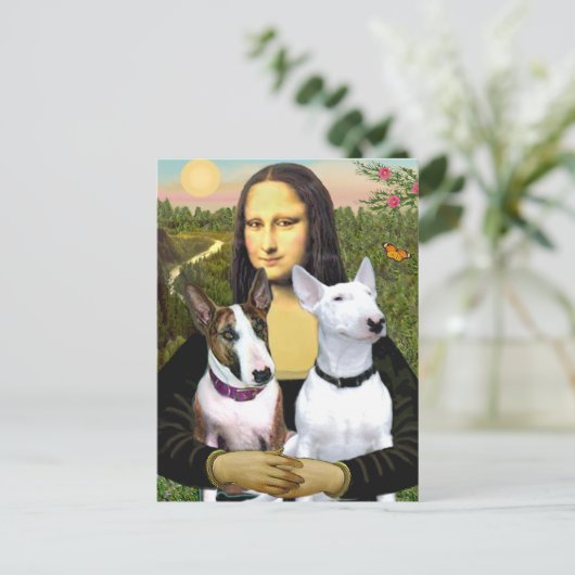 Bull Terriers (2) - Mona Lisa Briefkaart (Staand voorkant)