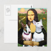 Bull Terriers (2) - Mona Lisa Briefkaart (Voorkant / Achterkant)