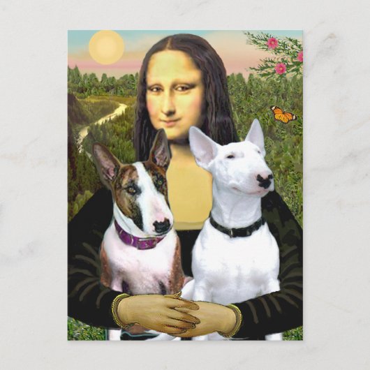 Bull Terriers (2) - Mona Lisa Briefkaart (Voorkant)