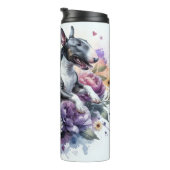 Bull Terrier's Butterfly Floral Embrace Thermosbeker (Geroteerd rechts)