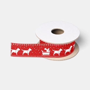 Bull Terriers Honden Kerstslee Vakantie Satijnen Lint