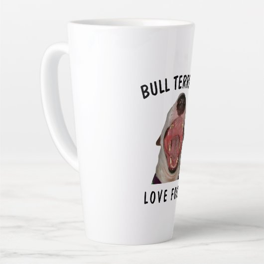 BULL TERRIERS HOUDEN VAN VOEDSELLET Mok, 2 grootte Latte Mok (Linkerhoek)