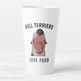 BULL TERRIERS HOUDEN VAN VOEDSELLET Mok, 2 grootte Latte Mok