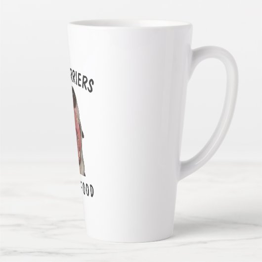 BULL TERRIERS HOUDEN VAN VOEDSELLET Mok, 2 grootte Latte Mok (Rechts)