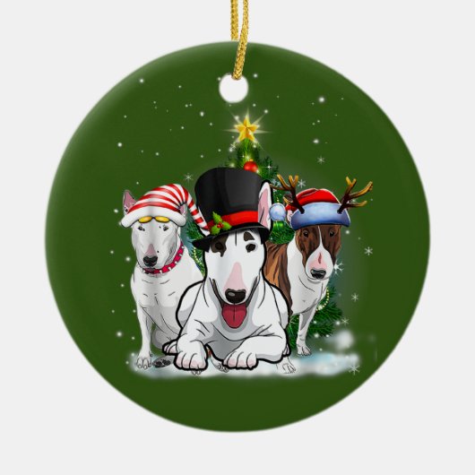 Bull Terriers Keramisch Ornament (Voorkant)
