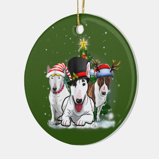 Bull Terriers Keramisch Ornament (Links)