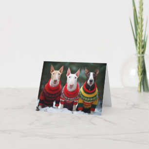Bull Terriers Kerst Kaart
