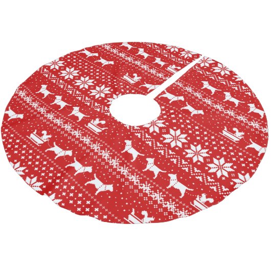 Bull Terriers Kerstmis Honden Sleigh Ride Vakantie Kerstboom Rok (Gekanteld)