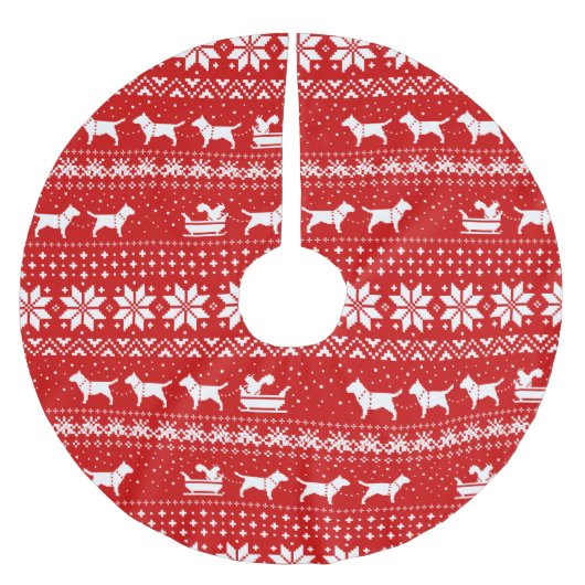 Bull Terriers Kerstmis Honden Sleigh Ride Vakantie Kerstboom Rok (Voorkant)
