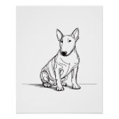 Bull Terriers lineart poster (Voorkant)