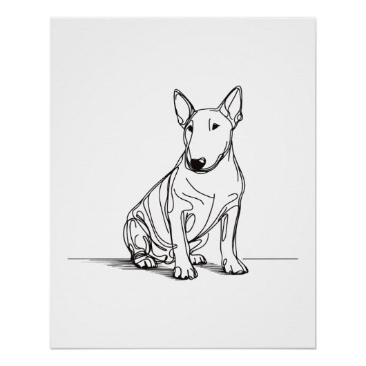 Bull Terriers lineart poster (Voorkant)