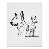 Bull Terriers lineart poster (Voorkant)