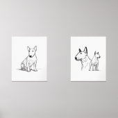 Bull terriers lineart set van 2 posters (Voorkant)
